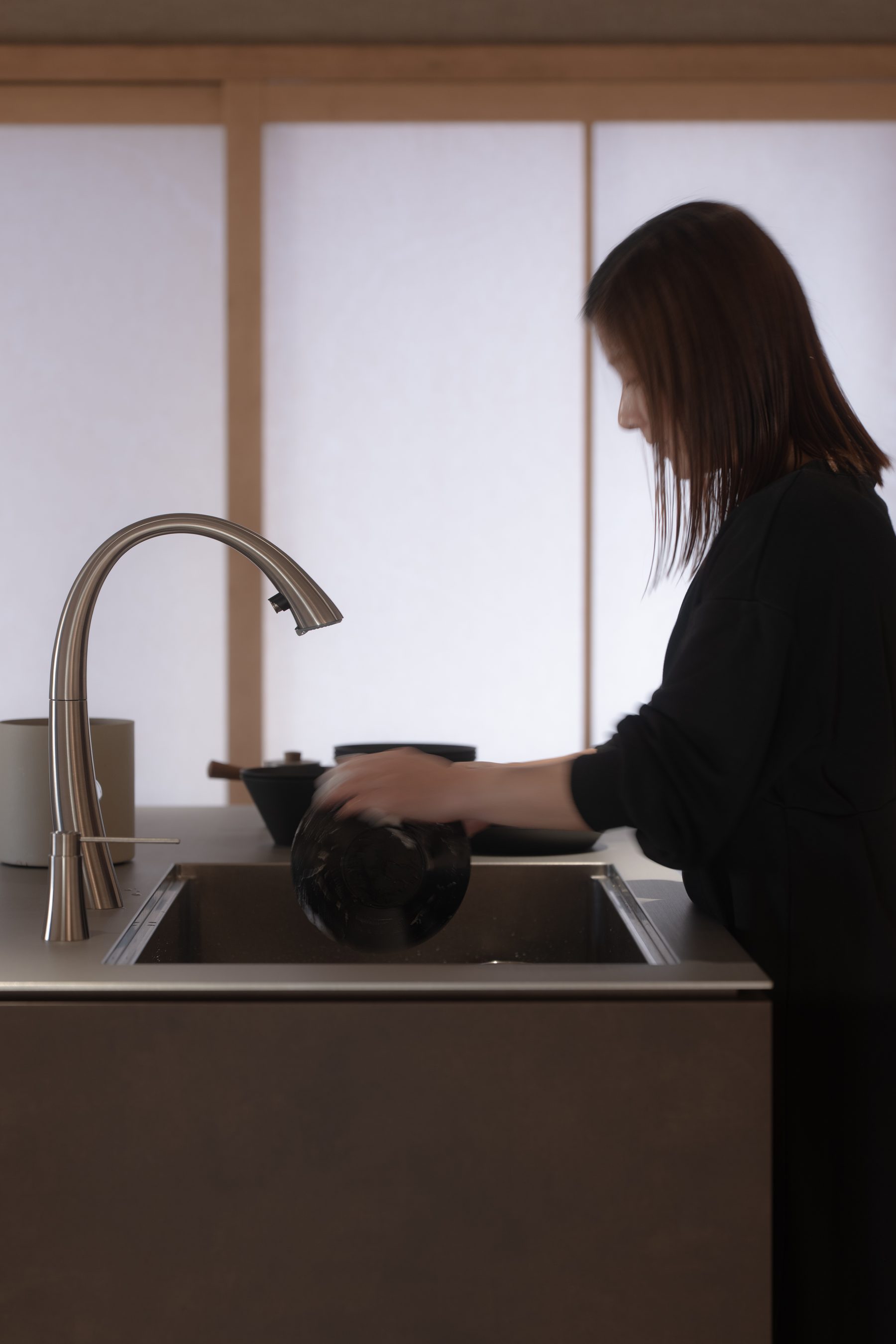 水まわりの造作水栓のディテール